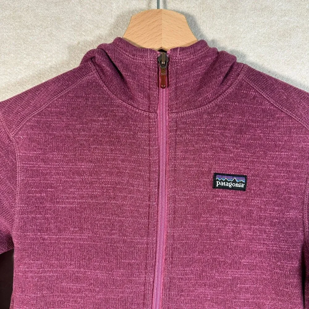 Patagonia Better Sweater Jacket Girls 12 Large Full Zip Mock Neck Pink Cozycore